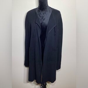Cabi Black Atc Offhand Long Cotton Cardigan Size Medium